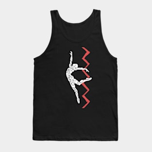 Zig Zag Athlete Jump Dancer Outline Tank Top